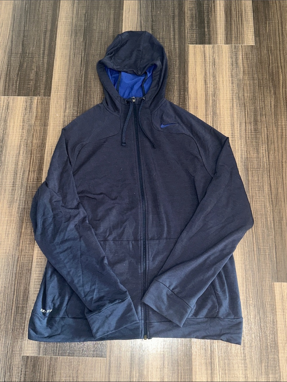 Nike Men’s Navy Blue Full-Zip Hooded Jacket